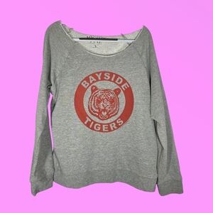 Mighty Fine Saved By The Bell Off The Shoulder Grey Sweatshirt Size Large